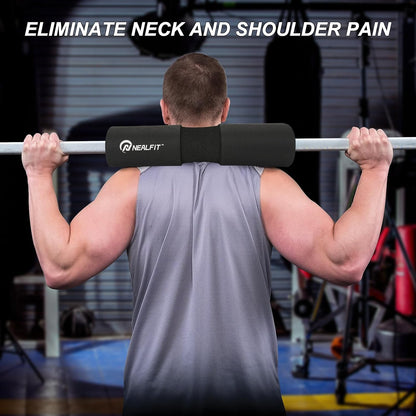 NEALFIT Barbell Pad Squat Pad for Squats—Squat Bar Pad—Great for Weightlifting,Lunges and Hip Thrusts—Foam Sponge Pad—Fit Standard and Olympic Bars Perfectly