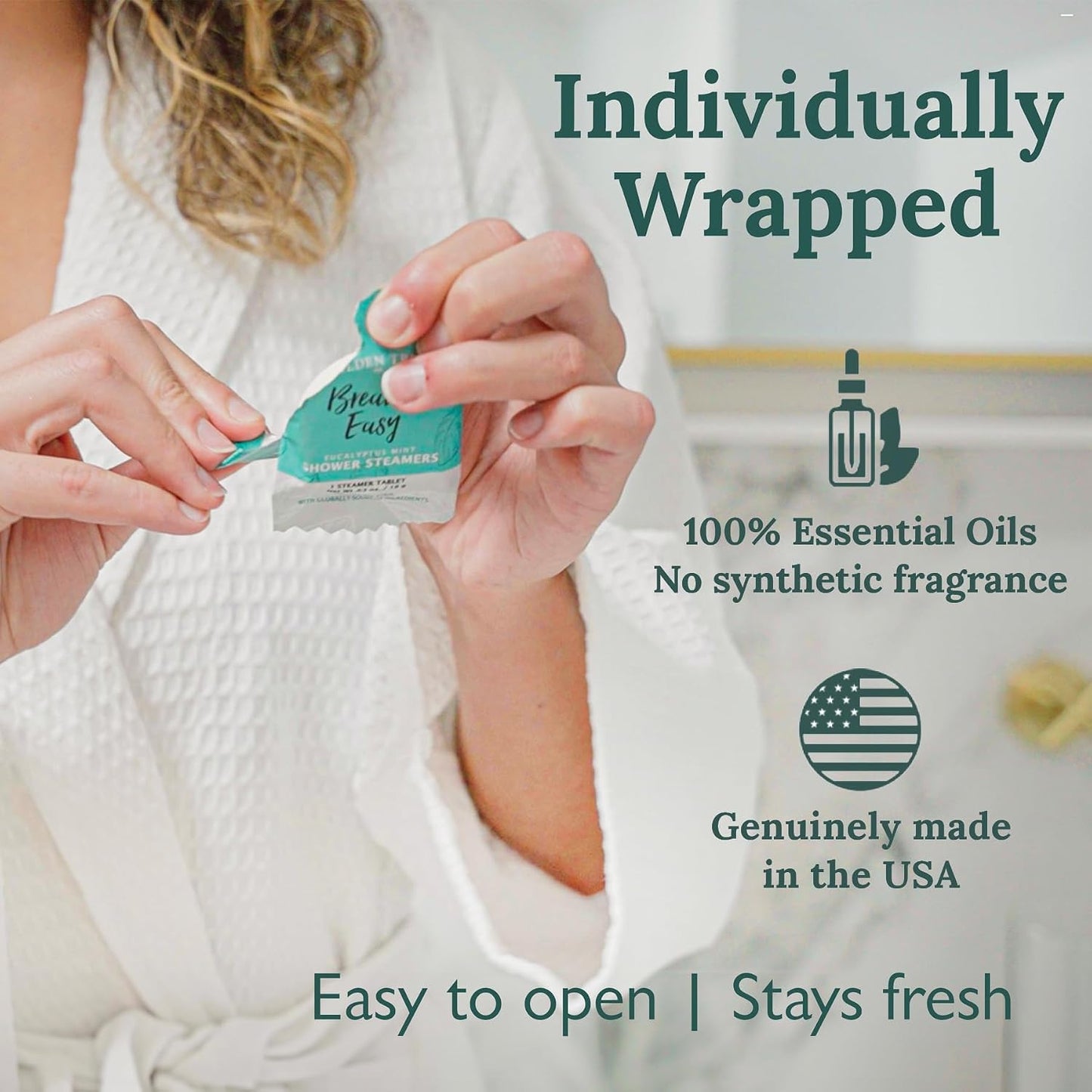 Shower Steamers Aromatherapy Made in USA Lavender & Rosemary 100% Essential Oils Stress Relief, Birthday Gifts for Women Men Teens Adults (Relax Deeply)