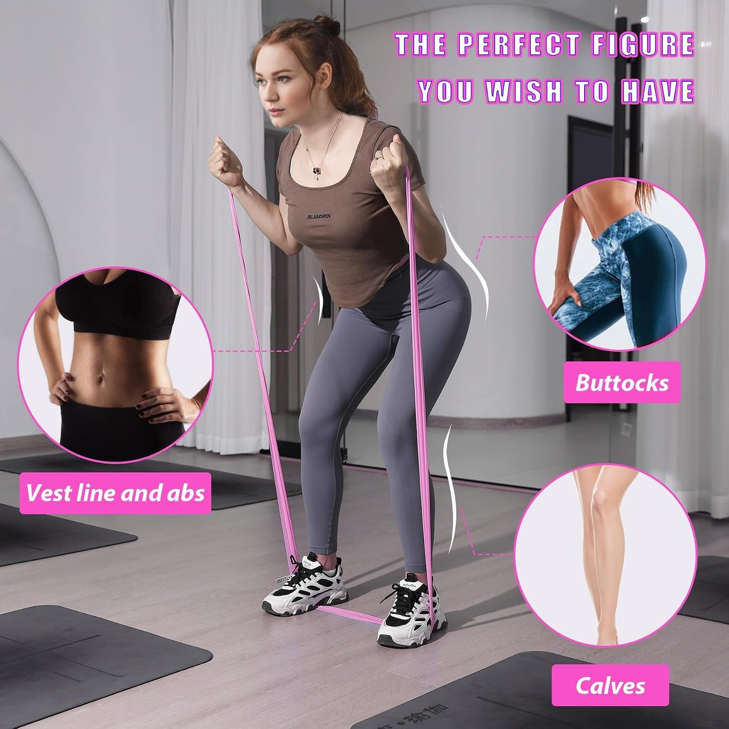 Resistance Bands for Physical Therapy, Bands for Working Out, Latex Free Elastic and Exercise Bands Set for Stretching, Suitable for Rehab, Yoga, Pilates, Gym, Home Exercise