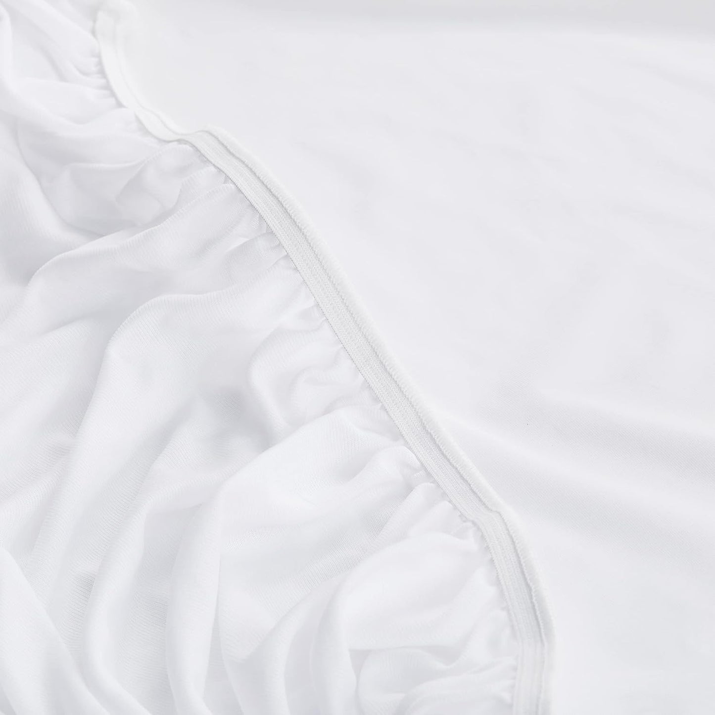 Serta Power Chill Queen Size Waterproof Mattress Cover, Soft and Breathable Cooling Mattress Protector, 15" Elastic Deep Pocket for Secure Fit, White