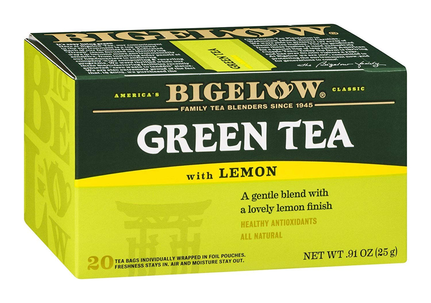 Bigelow Tea Green Tea with Mint, Caffeinated Tea with Green Tea and Peppermint, 20 Count (Pack of 6), 120 Total Tea Bags