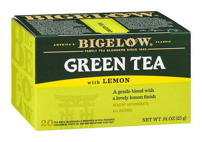 Bigelow Tea Green Tea with Mint, Caffeinated Tea with Green Tea and Peppermint, 20 Count (Pack of 6), 120 Total Tea Bags