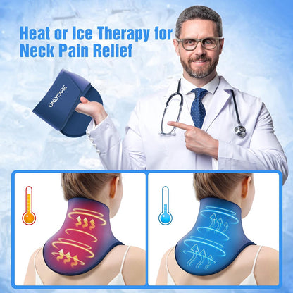 ONLYCARE Neck Ice Pack Wrap Gel - Upgraded Ice Packs for Neck Reusable, Hot and Cold Compress, Relief of Pain, Swelling, Sprains, Office Pressure