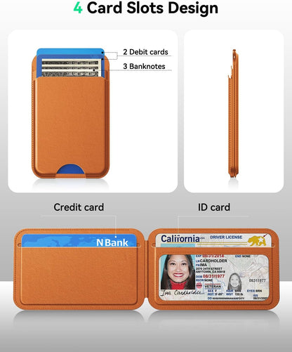 TWZKG for MagSafe Wallet, Works with Apple Find My,5 Card Holder with Stand