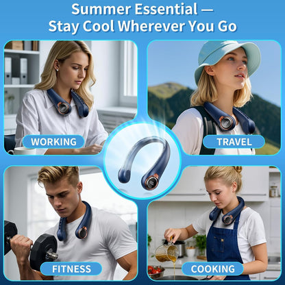 𝟐𝟎𝟐𝟔 𝐔𝐩𝐠𝐫𝐚𝐝𝐞 BNBZ Portable Neck Fan,6000mAh Rechargeable Wearable Fan with LED Display,4 Speeds,Up to 15H Runtime,Quiet 360° Airflow Hands-Free Personal Fan for Travel,Work,Gym &Outdoor Use
