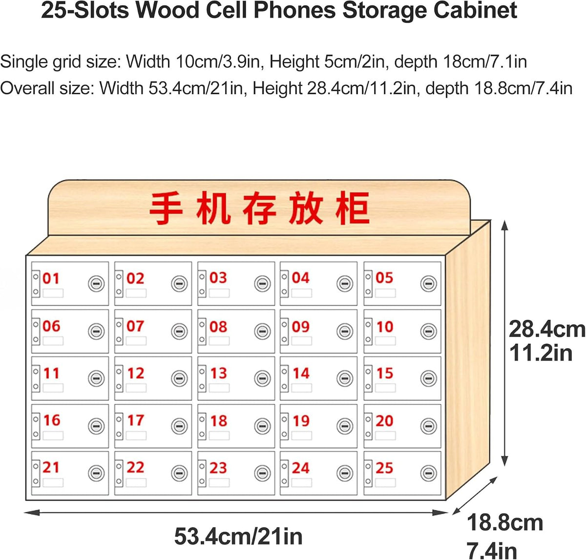 Wooden Phone Charging Stat for Classroom Wall Mounted nizer with 25 Slots Portable le Phone Holder Ideal for School Use and Office Sto.