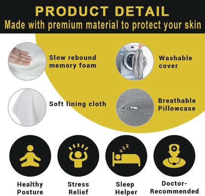 Long Knee Pillow for Side Sleepers Separates Full Thighs for Alignment | Memory Foam Leg Pillow for Knees,Hips, Back Pain Relief When Side Sleeping Spine Alignment Support for Knee Surgery Recovery