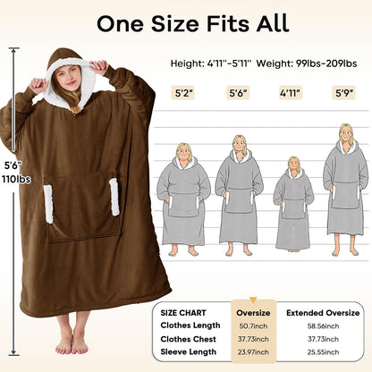 yescool Wearable Blanket Hoodie as Christmas Birthday Gifts for Women Mom - Colors B