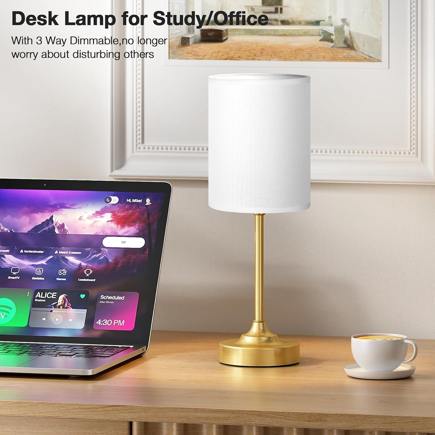 Small Bedside Table lamp for Bedroom - 3 Color Temperatures Bedside Lamps with USB C and A Ports, Pull Chain Table Lamps with AC Outlet, White Nightstand Lamps with Black Metal Base for Kids Reading