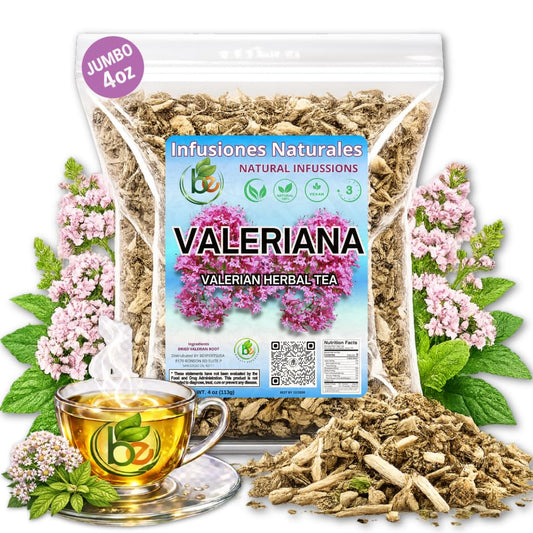 Valerian Root Herbal Tea – 4 oz (113g) – Promotes Restful Sleep Naturally – Calming Infusion – 100% Raw, Vegan, Caffeine-Free – Té de Valeriana – Relaxante y Natural – by BexpertsUSA