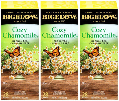 Bigelow Cozy Chamomile Herbal Tea,Caffeine Free Tea with Chamomile Flowers, 100 Count Box (Pack of 1)