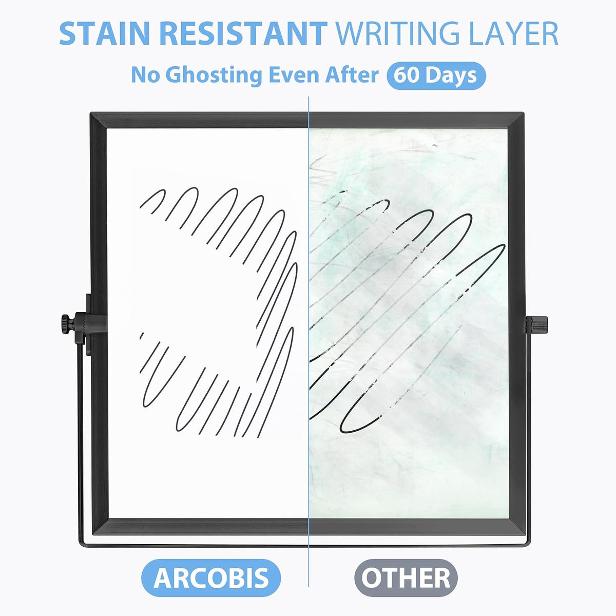 ARCOBIS Dry Erase White Board with Stand, 12" x 16" Weekly Double-Sided Desktop Whiteboard 10 Markers, 4 Magnets, 1 Eraser, Portable Magnetic Dry Erase Calendar for Planning, to Do List, Memo, School