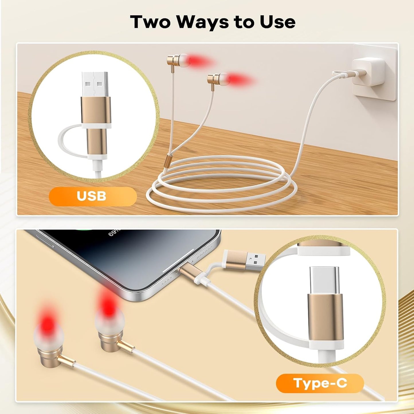 Upgraded 2-in-1 Red Light Device for Ears & Nose, 660nm Red Light & 810nm Near Infrared, Portable Wearable Care Tool for Ear & Nasal Comfort, Relaxation & Daily Wellness