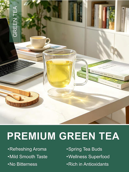 TeeLux Green Tea Bags, Pure Green Tea, Super Antioxidant, Caffeinated 200ct