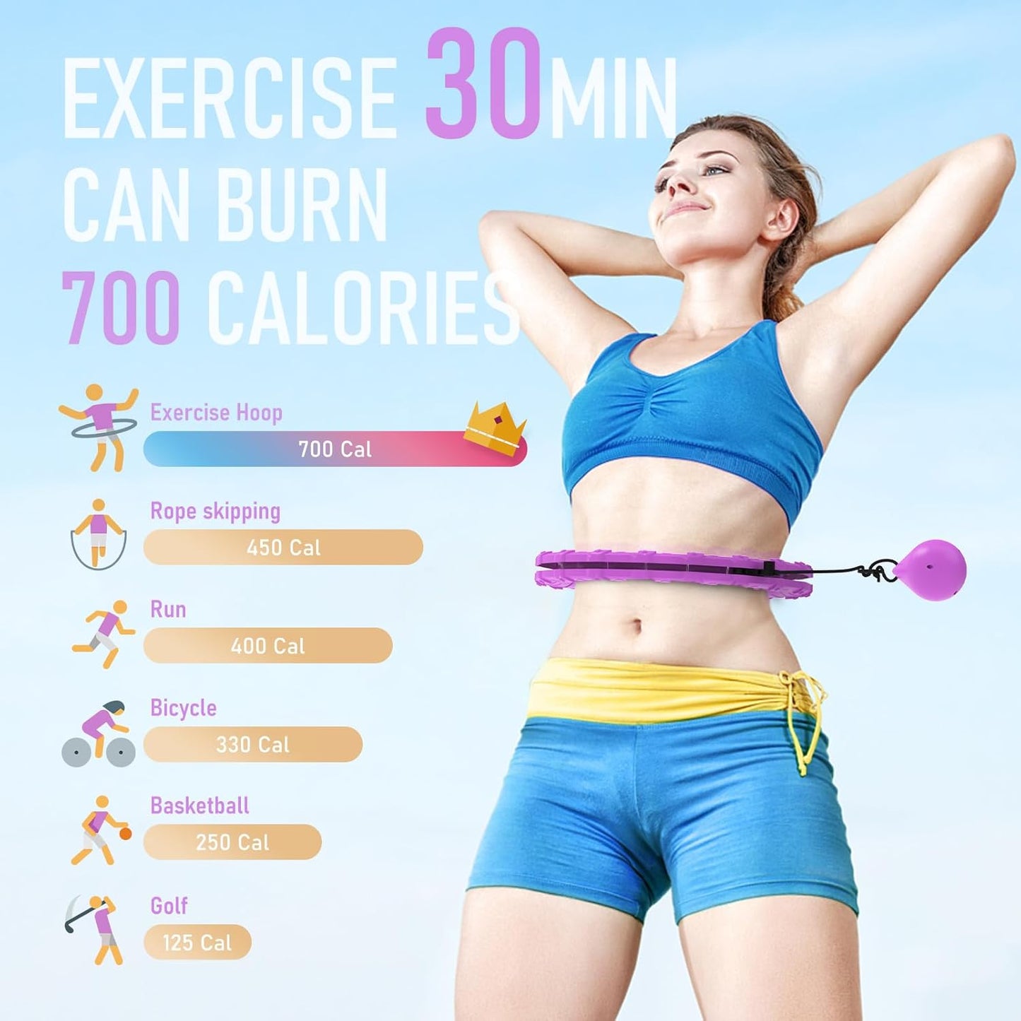 JKSHMYT Weighted Hula Circle for Adults Weight Loss, Infinity Fitness Hoop