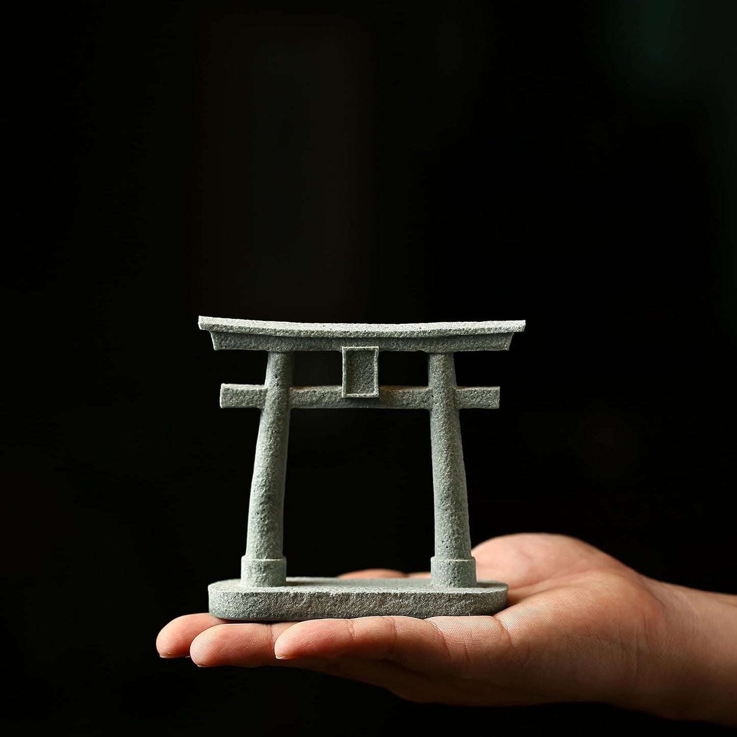 6 PCS Mini Zen Garden Accessories, Miniature Garden Bridge Foo Dogs Torii Gate Sandstone Figurines Meditation Zen Decor Japanese Fish Tank Terrarium Bonsai Decorations (Art Deco)
