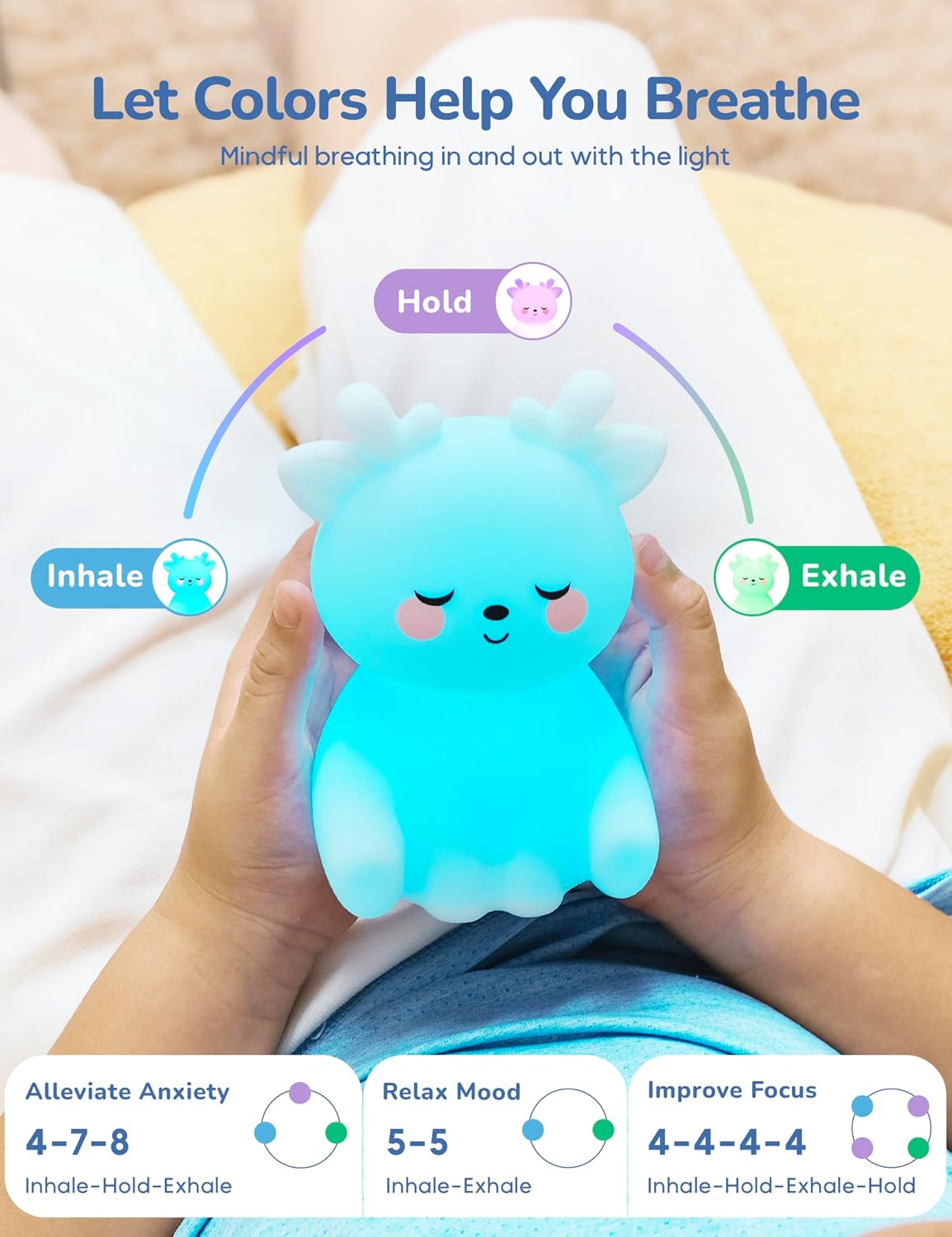 Breathing Pal, Anxiety Relief Kid Breathing Light for Calm Down Corner