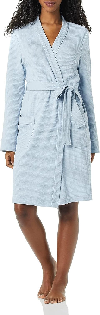 Amazon Essentials Women's Lightweight Waffle Full-Length Bath Robe (Available in Plus Size)