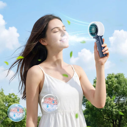 HandFan Upgraded Misting Fan with LED Display – Extreme Cooling Portable Handheld Fan with Water Mist Spray, 50% Stronger Airflow & Quieter, USB Rechargeable for Travel/Park/Disney/Beach/Concert/Game