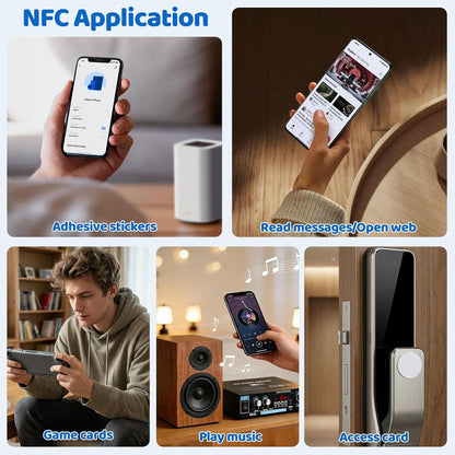 BESARME 60 Pcs NFC Stickers, NFC Tags Rewritable Blank Adhesive Labels