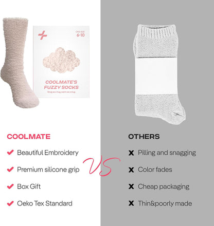 COOLMATE Fuzzy Socks for Women Gift Box – Cozy Soft Cloud Socks for Spa Home, Mother’s Day Gifts for Mom Grandma