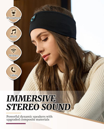Perytong Sleeping Headphones Bluetooth Headband, Soft Long Time Play Sleeping Headsets with Built in Speakers Perfect for Workout,Running,Yoga,Travel, Darkgray