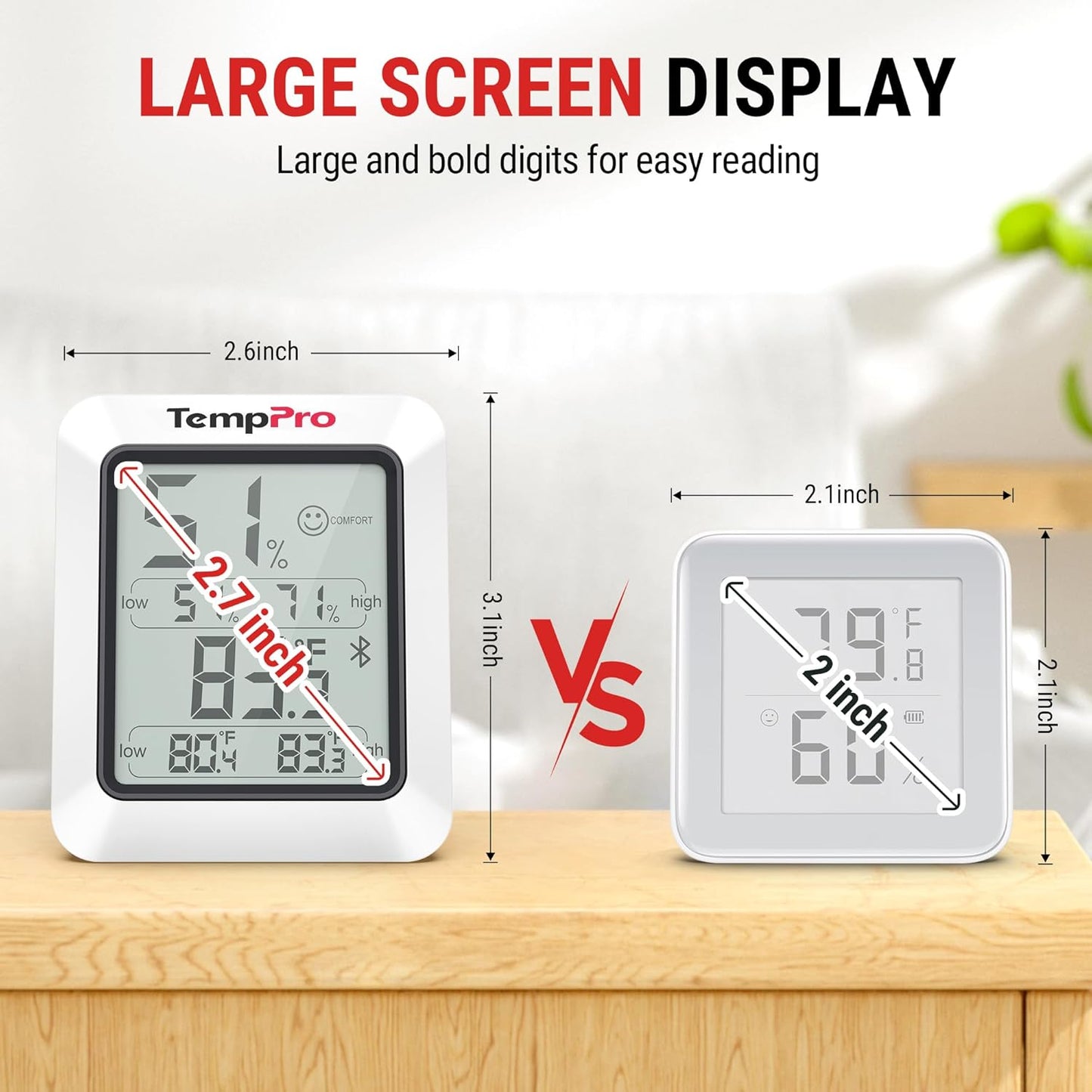 TempPro TP50 Digital Hygrometer Indoor Thermometer Room Thermometer and Humidity Gauge with Temperature Humidity Monitor(Previously ThermoPro)