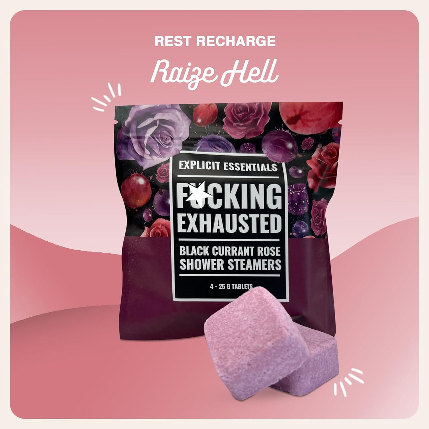 Explicit Essentials B Relax Shower Steamers | Lavender Mint Aromatherapy Shower Steamers for Relaxation & Stress Relief | Spa Shower Gift for Self-Care, Birthdays & Holidays