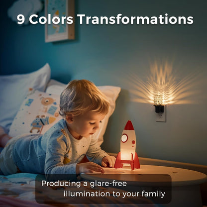 L LOHAS LED Night Light, Dimmable Night Lights Plug into Wall, Automatic Night Lights Plug in with Auto Light Sensor,Adjustable Brightness Amber LED Night Light, for Bedroom Hallway Home Decor