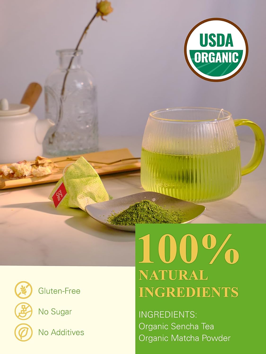GLDNT Organic Milk Thistle Tea, Natural Organic Milk Thistle Seed Herbal Tea, Mild & Mellow Taste, Caffeine Free, 100 Count
