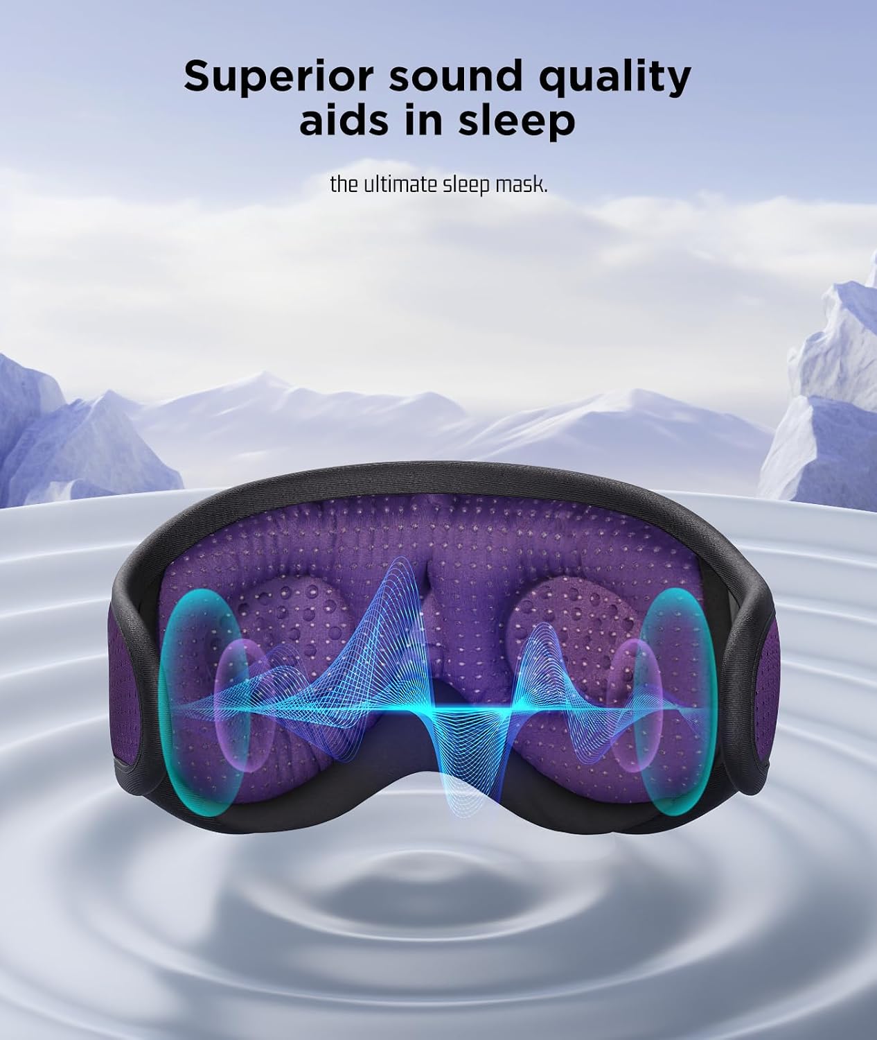 LC-dolida Sleep Headphones, 3D Sleep Mask Bluetooth Wireless Music Eye Mask, Sleeping Headphones for Side Sleepers Sleep Mask with Bluetooth Headphones Ultra-Thin Stereo Speakers Perfect for Sleeping
