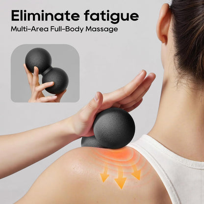 Hard Peanut Massage Ball - Dual Lacrosse Ball for Myofascial Release,Yoga & Deep Tissue Massage,Plantar Fasciitis and Acupoint Pressure Relief - Muscle Relaxer