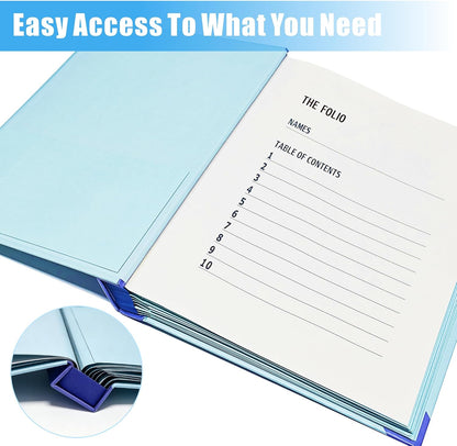 2 Sets Important Document Organizer Binder,File Folder with Labels Blue