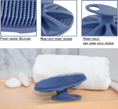 INNERNEED Soft Silicone Body Cleansing Brush Shower Scrubber, Gentle Exfoliating and Massage for All Kinds of Skin (Dark Green)