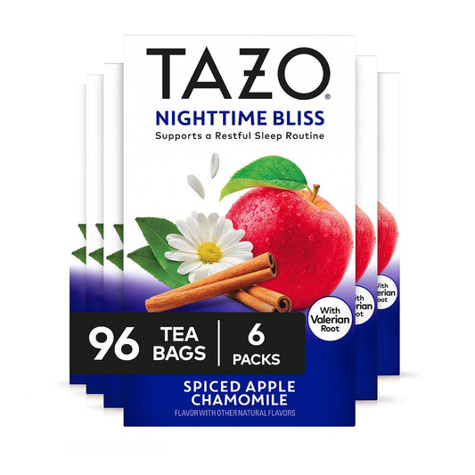 Tazo Nighttime Bliss Chamomile Herbal Tea Bags,16 ct, 6-Pack