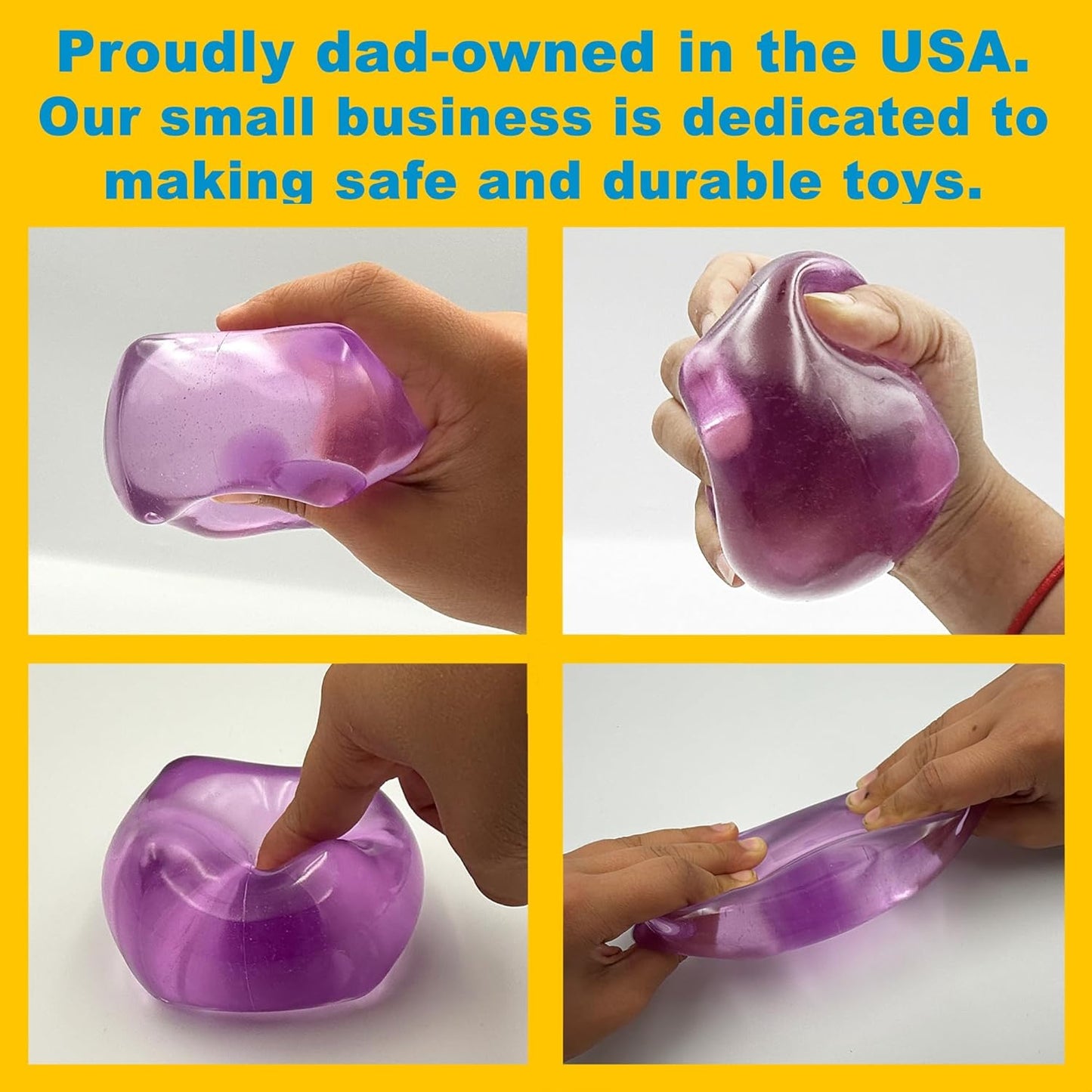 Premium Original Big Block Squeez'M Cube – 35% Larger Than The Standard Squishy Cube, Sensory Fidget Toy for Kids & Adults, Stress Relief, Focus & Play – Durable, Gift-Ready – ASTM Certified 3+