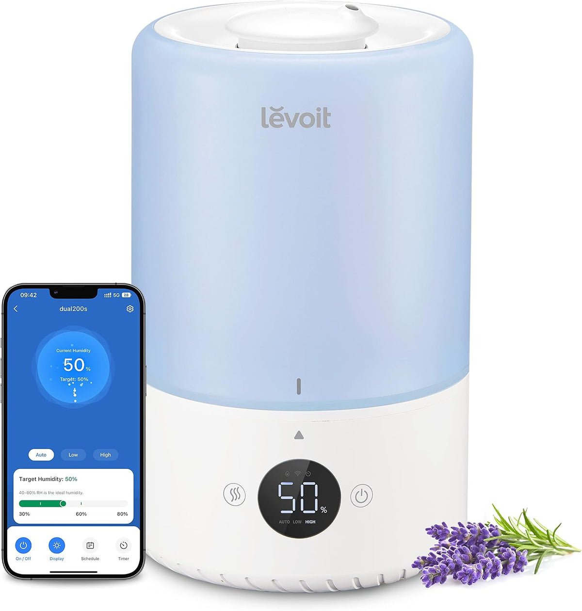Levoit Humidifiers for Bedroom, Smart Warm and Cool Mist, Symptom Relief