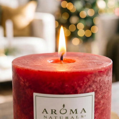 Aroma Naturals Essential Oil Orange and Lemongrass Scented Pillar Candle, Ambiance, 2.5 inch x 4 inch, Yellow