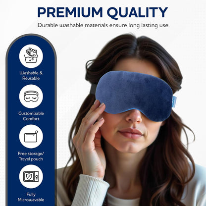 Microwavable & Freezable Hydro Beads Eye Mask - Warm & Cold Therapy for Dry Eyes, Styes, Blepharitis & Sinus Relief