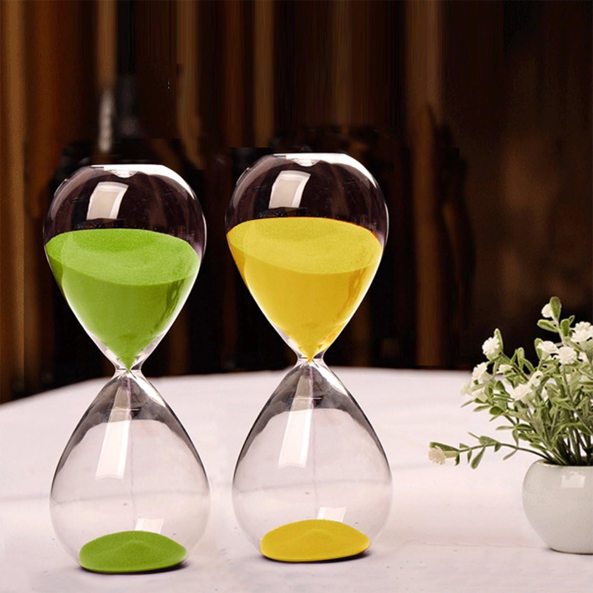 Hourglass, HoveBeaty Hand-Blown Sand Timer Set for Time Management 15 Minutes Durable Glass Construction (15 Min, Black)