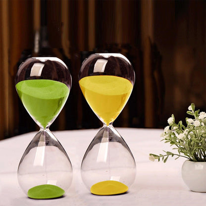 Hourglass, HoveBeaty Hand-Blown Sand Timer Set for Time Management 15 Minutes Durable Glass Construction (15 Min, Black)