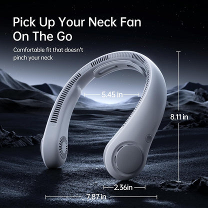 JISULIFE Portable Neck Fan Upgraded: Neckbrace Hands-Free, 5-Speed 5000 mAh