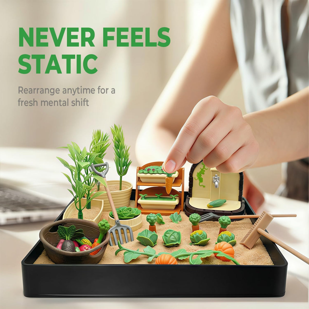 Dumpster Fire Zen Garden for Desk, Funny Coworkers Office Accessory Gifts