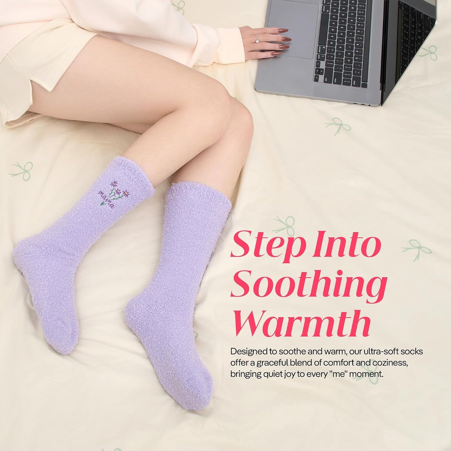 COOLMATE Fuzzy Socks for Women Gift Box – Cozy Soft Cloud Socks for Spa Home, Mother’s Day Gifts for Mom Grandma
