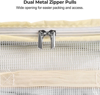 Clear Bed Sheet Organizer Bags for Linen Closet 6 Pack