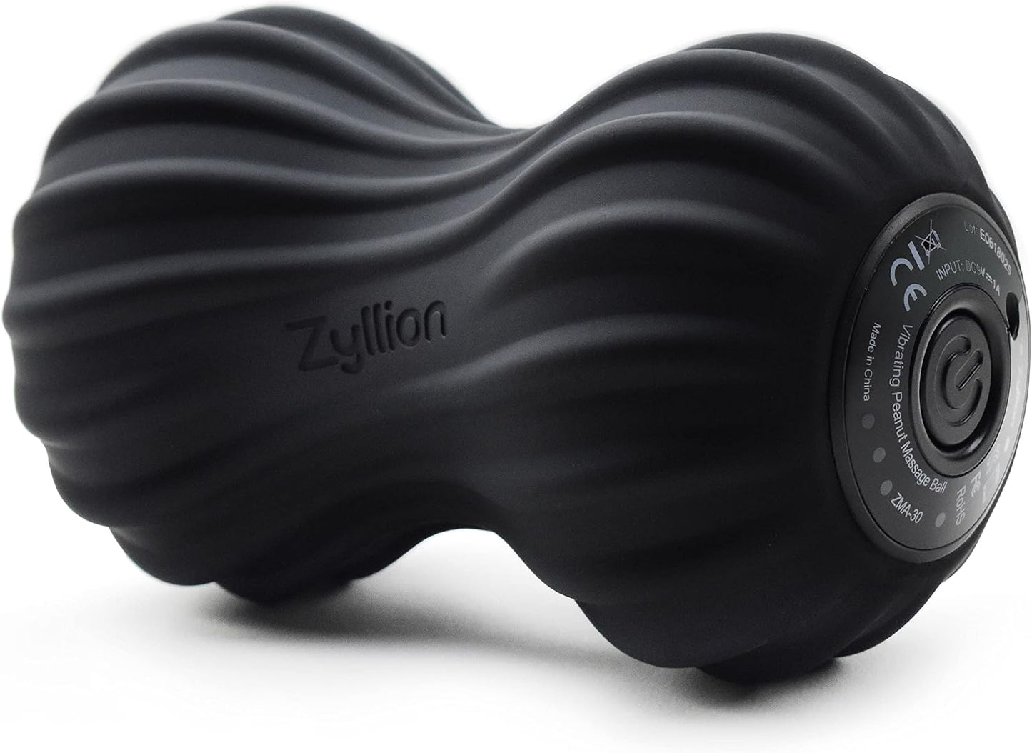 Zyllion Vibrating Peanut Massage Ball with 4 Modes - Cordless Rechargeable Electric Deep Tissue Massager Roller for Muscle Pain Relief, Orange, ZMA-30