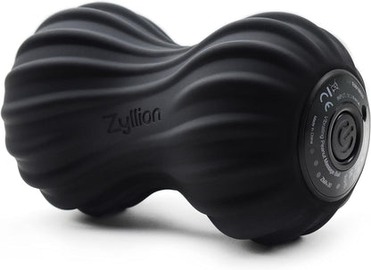 Zyllion Vibrating Peanut Massage Ball with 4 Modes - Cordless Rechargeable Electric Deep Tissue Massager Roller for Muscle Pain Relief, Orange, ZMA-30