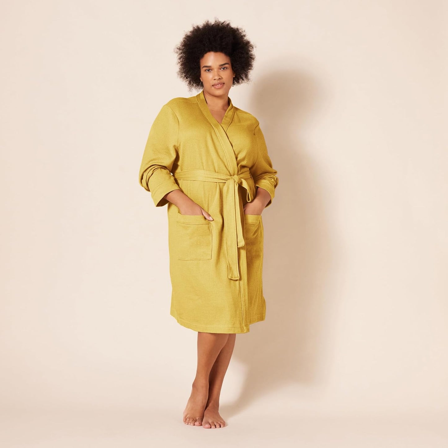Amazon Essentials Women's Lightweight Waffle Full-Length Bath Robe (Available in Plus Size)