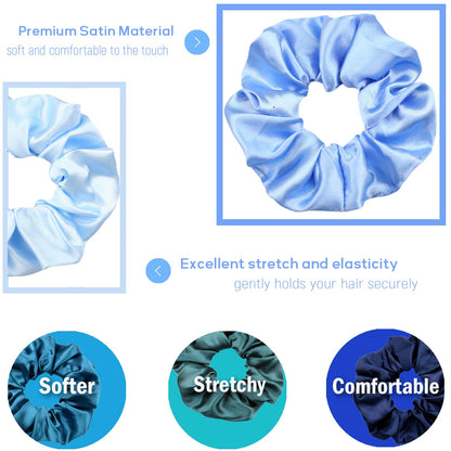 IVARYSS Satin Scrunchies for Women, Soft Than Silk for Hair, Fashion Ties and Bands for Thin | Thick Hair Styling, 16 Pack (Neutral Color)
