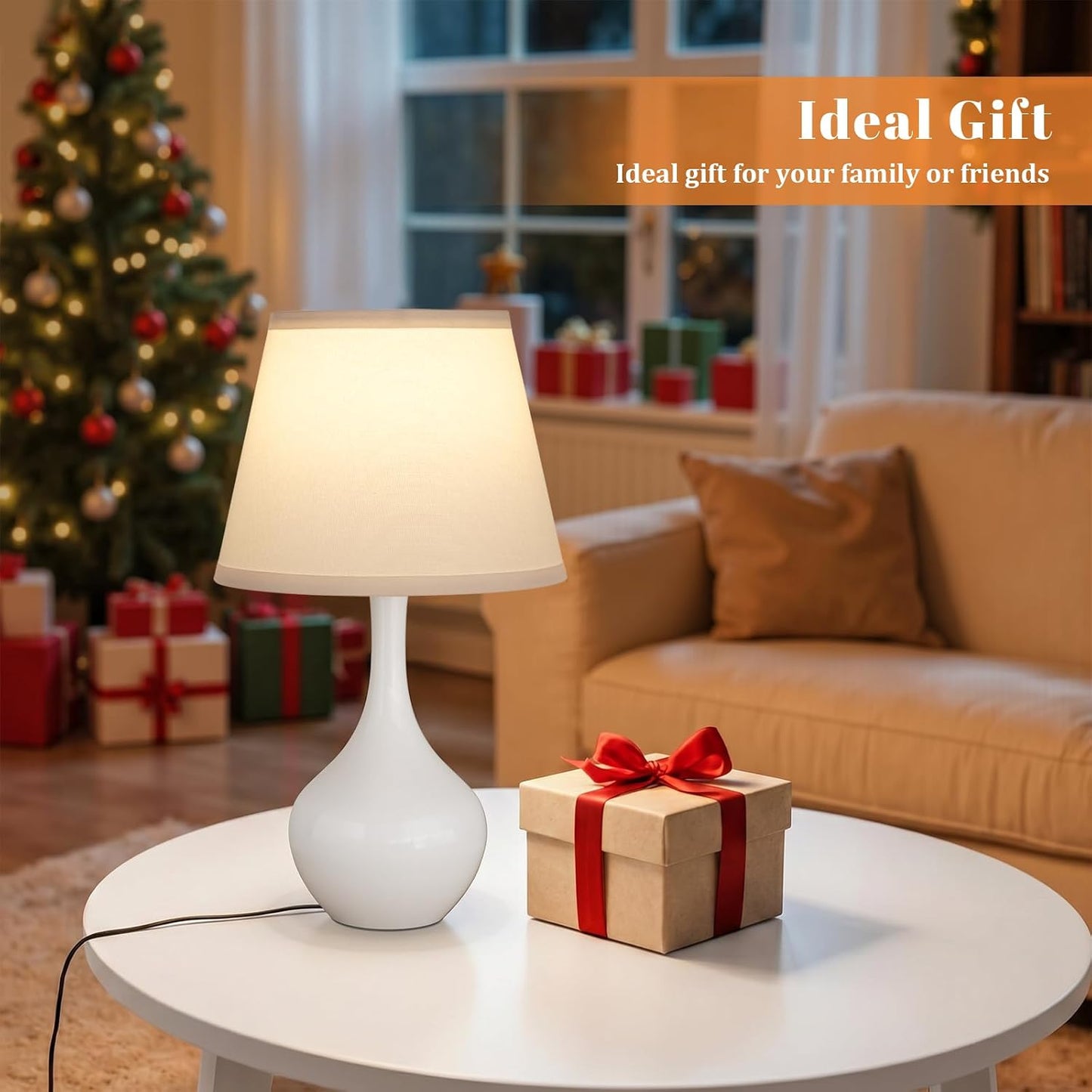 Seealle 16.1" Touch Table Lamps for Nightstand, 3-Way Dimmable Small Bedroom Lamps for Night Stands, Black Bedside Lamps for Living Room, Kids Room, End Table